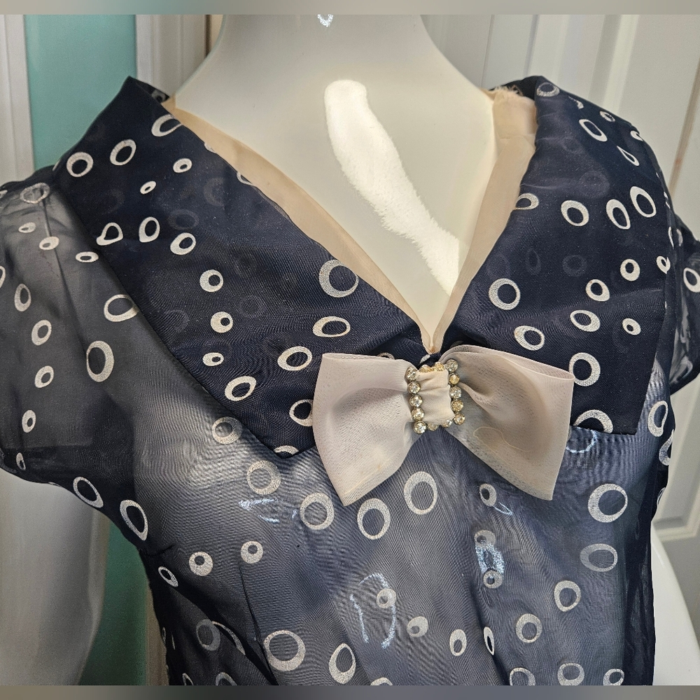Vintage polkadot pinup vlv dress sheer